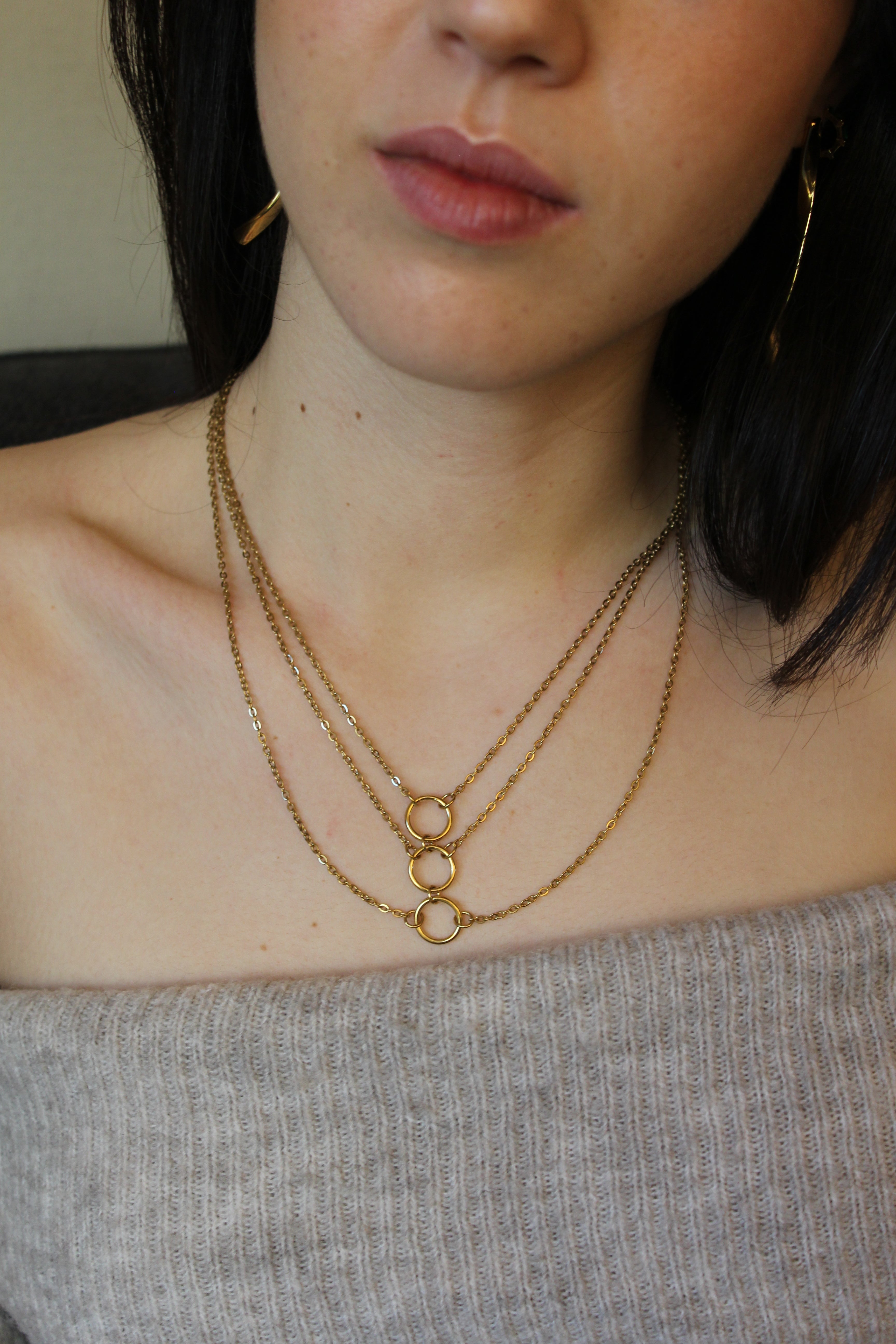Collar Triple Cadena Gold