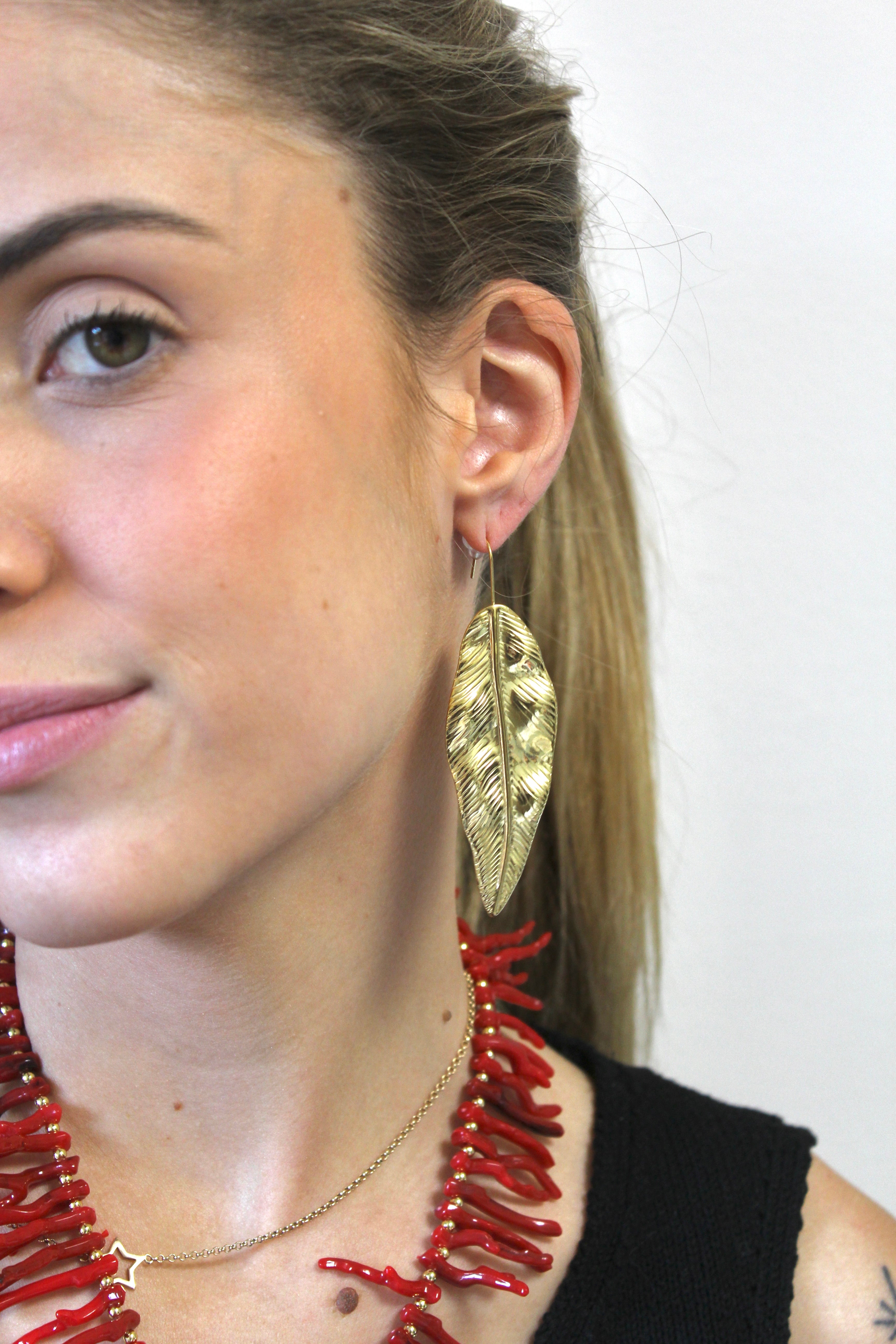 Pendientes hoja Gold