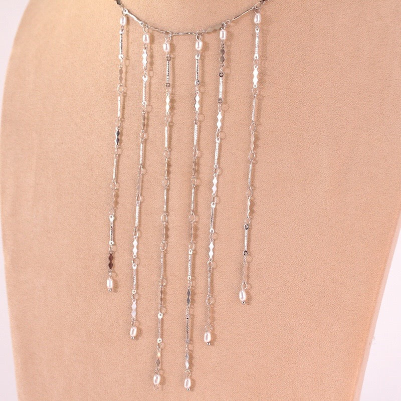 Collar cascada Silver (Perlas)