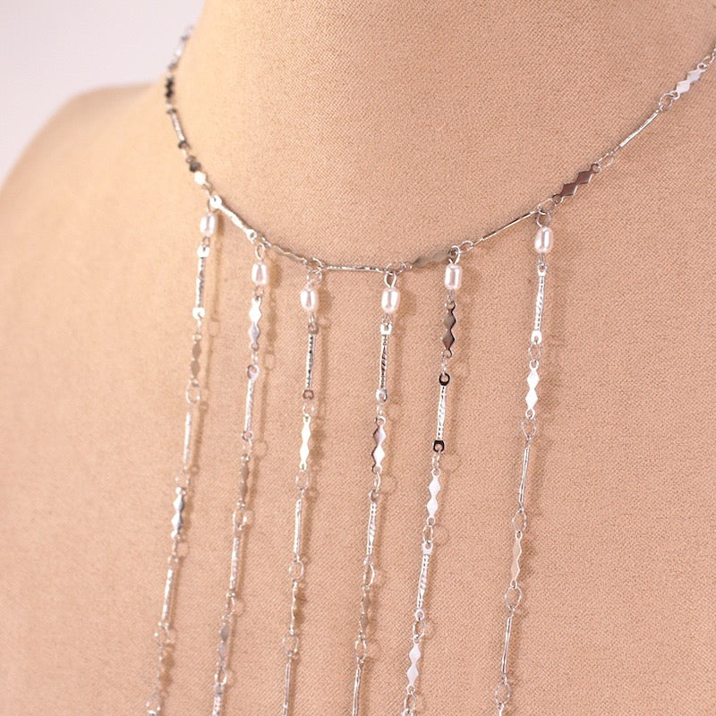 Collar cascada Silver (Perlas)