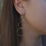 Pendientes triple circulos silver